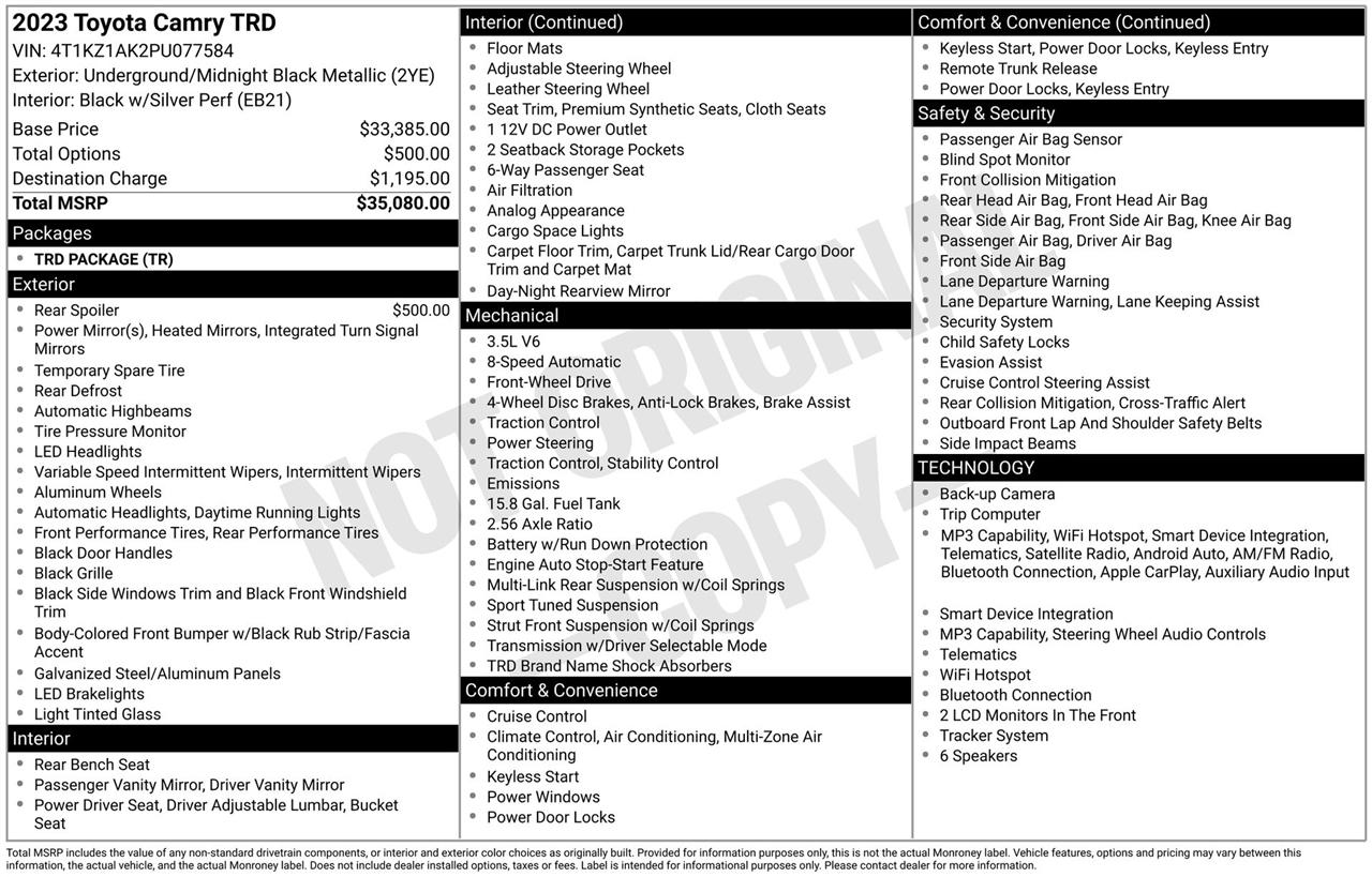 Toyota Camry XSE V6 2023