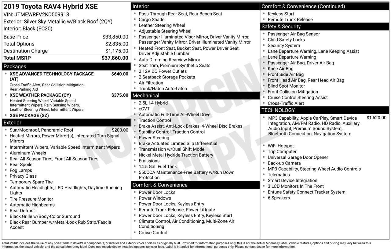 Toyota RAV4 Hybrid XSE 2019