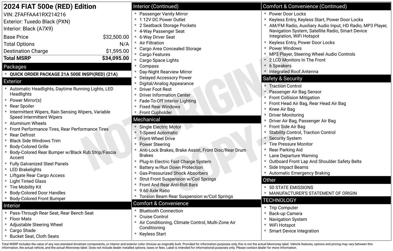 Fiat 500e Red Edition 2024