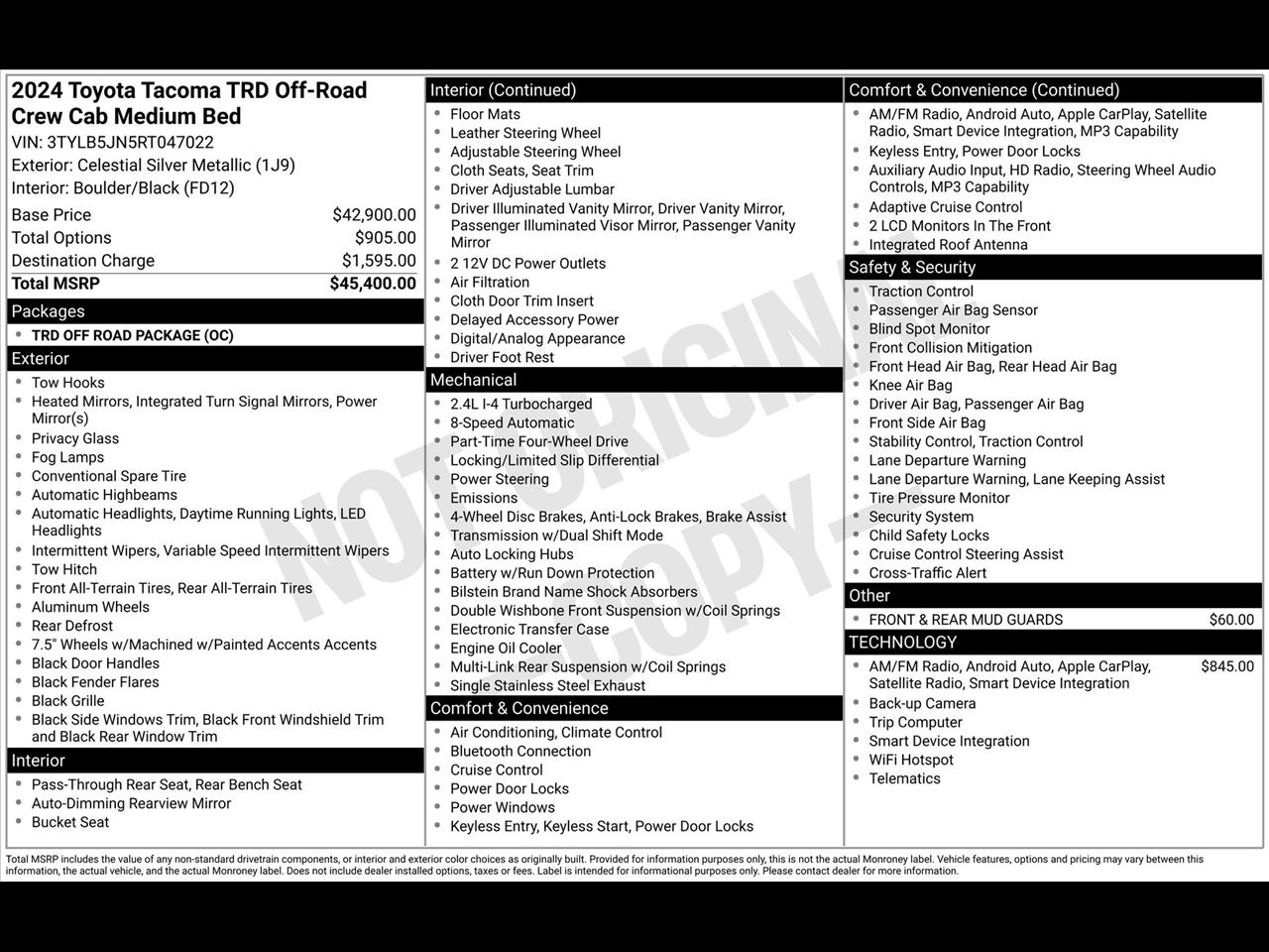 Toyota Tacoma TRD Sport Double Cab 4WD 2024