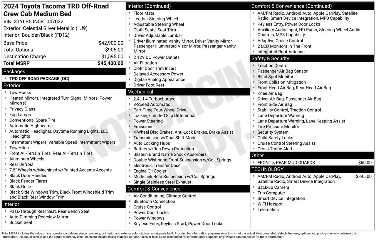 Toyota Tacoma TRD Sport Double Cab 4WD 2024