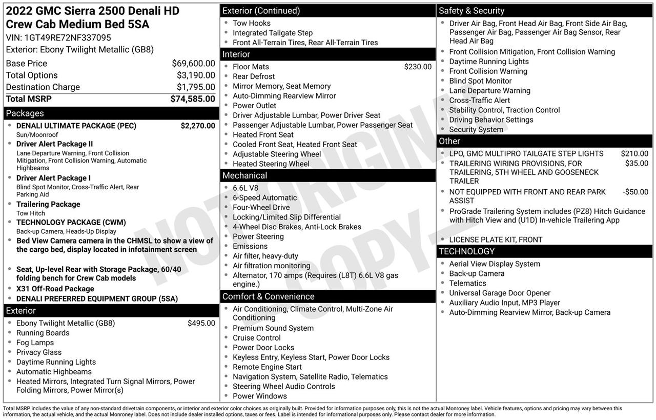 GMC Sierra 2500HD Denali Crew Cab 4WD SB 2022