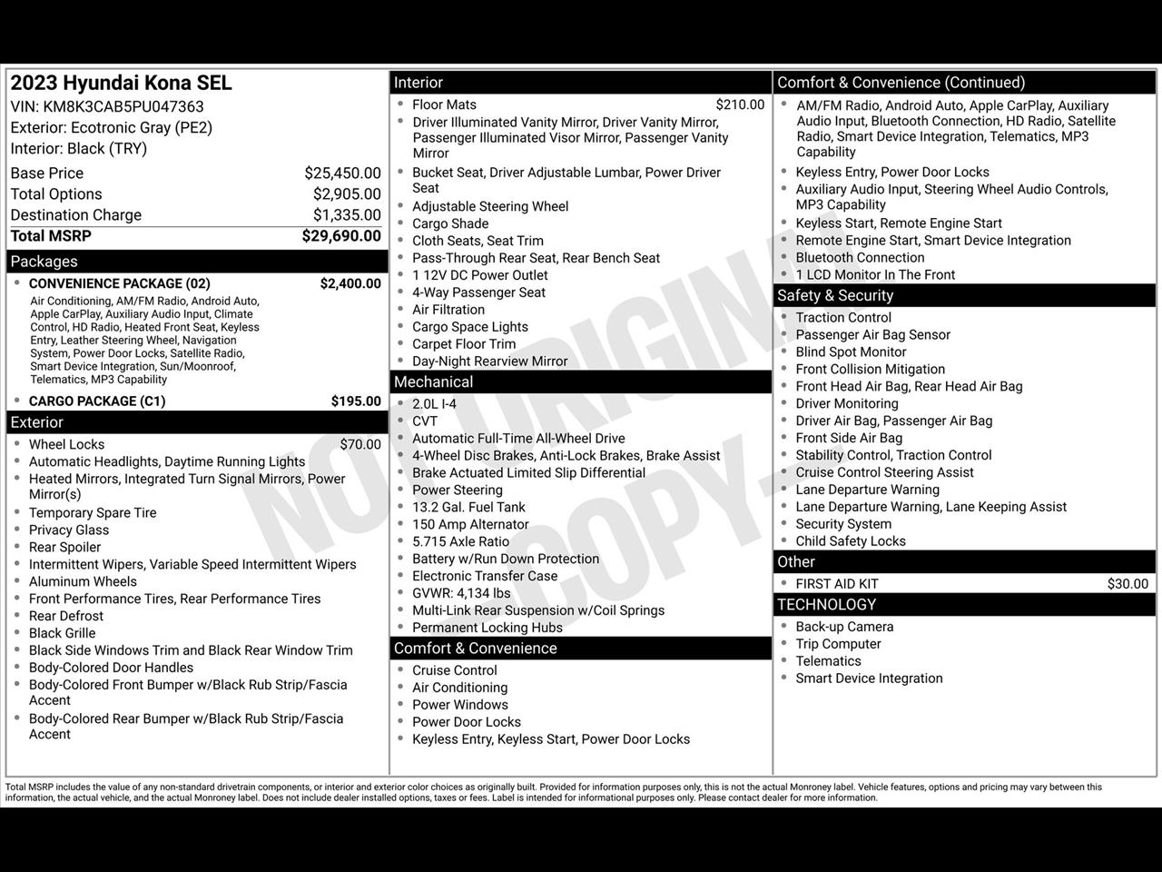 Hyundai Kona SEL AWD 2023