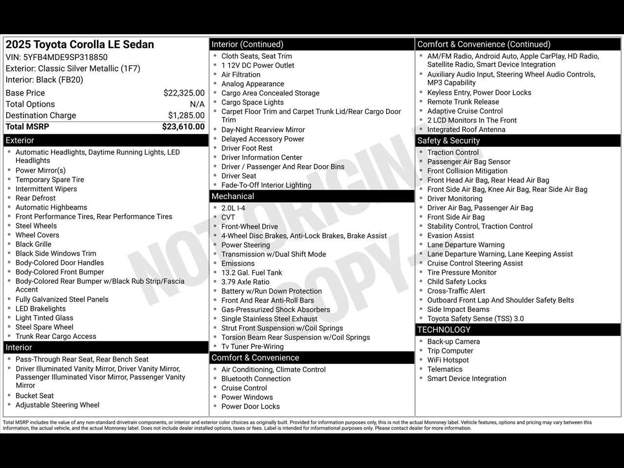 Toyota Corolla LE 2025