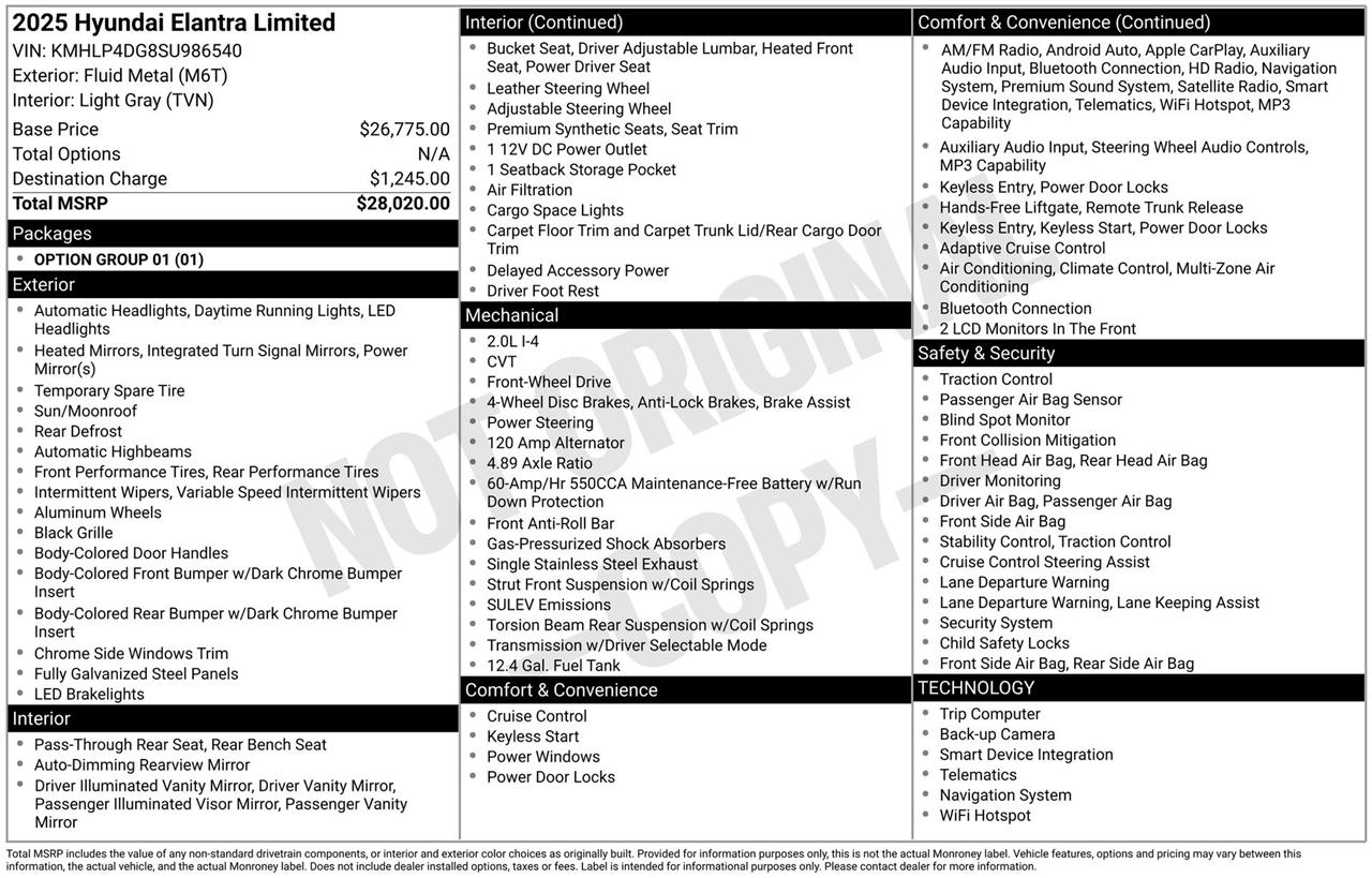 Hyundai Elantra Limited 2025