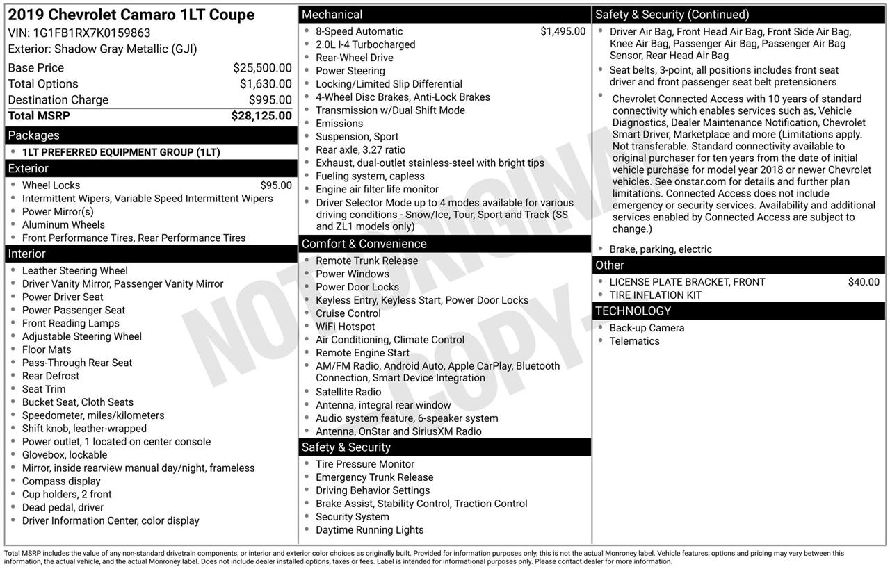 Chevrolet Camaro 1LT Coupe 2019