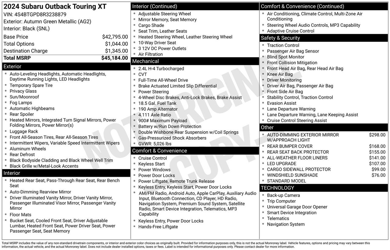 Subaru Outback Touring XT 2024