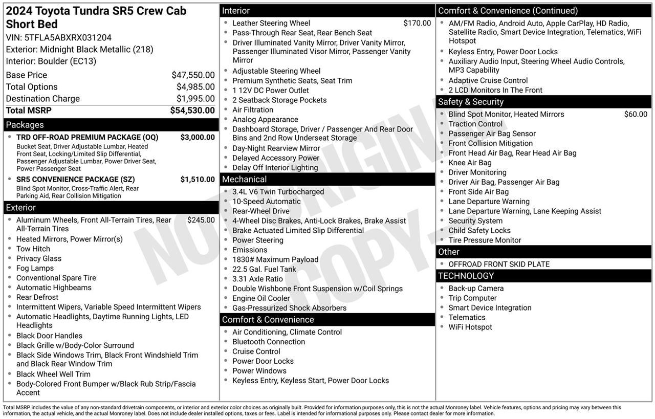 Toyota Tundra SR5 CrewMax 2WD 2024