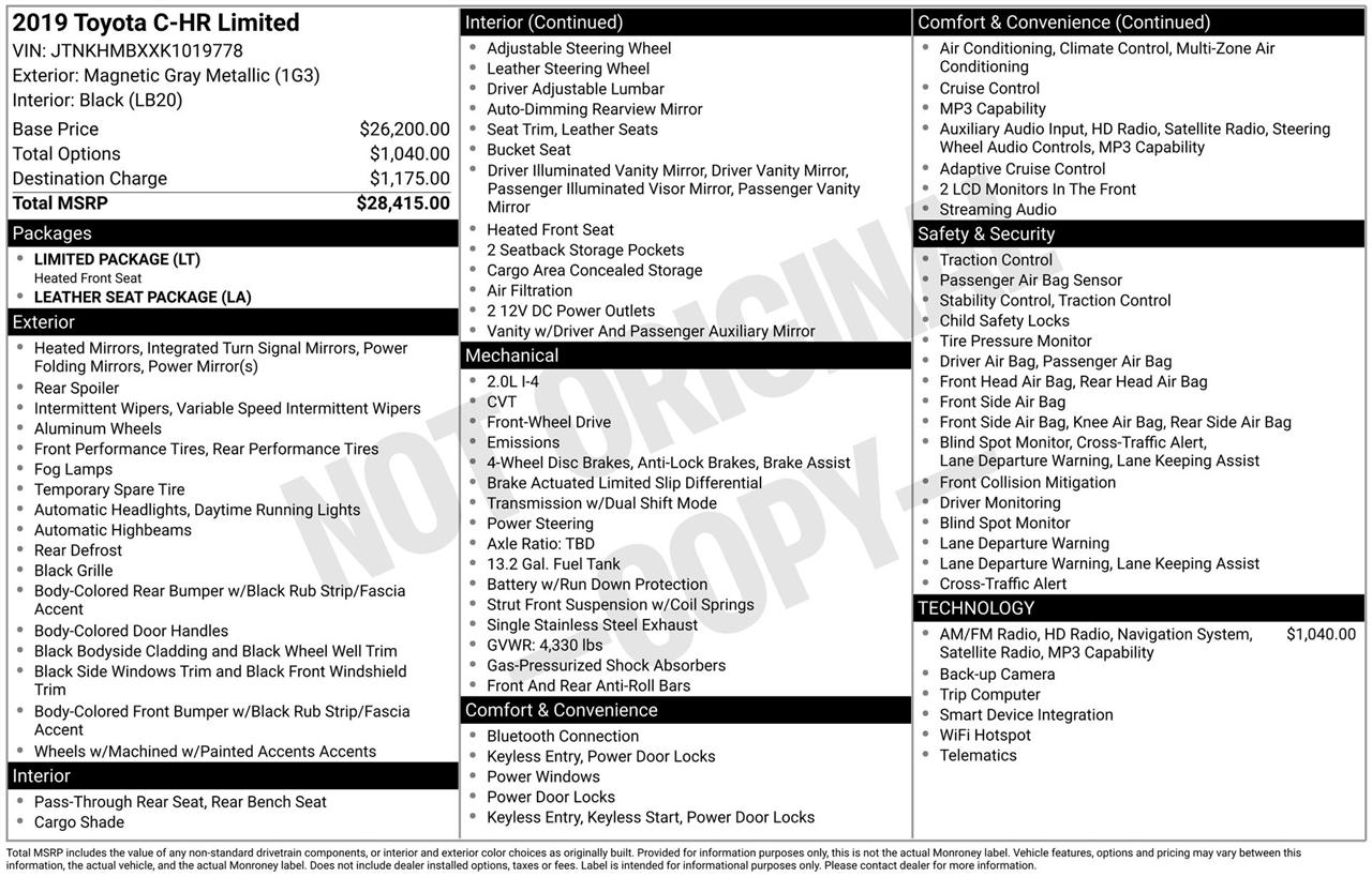 Toyota C-HR Limited 2019