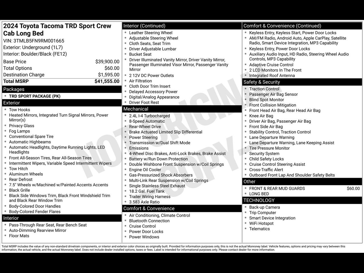 Toyota Tacoma TRD Sport Double Cab 2WD 2024