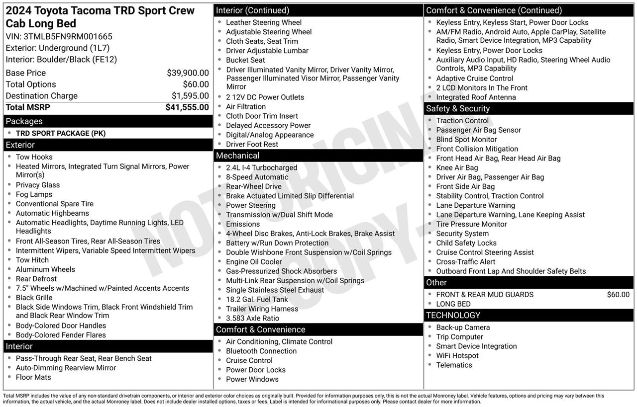 Toyota Tacoma TRD Sport Double Cab 2WD 2024