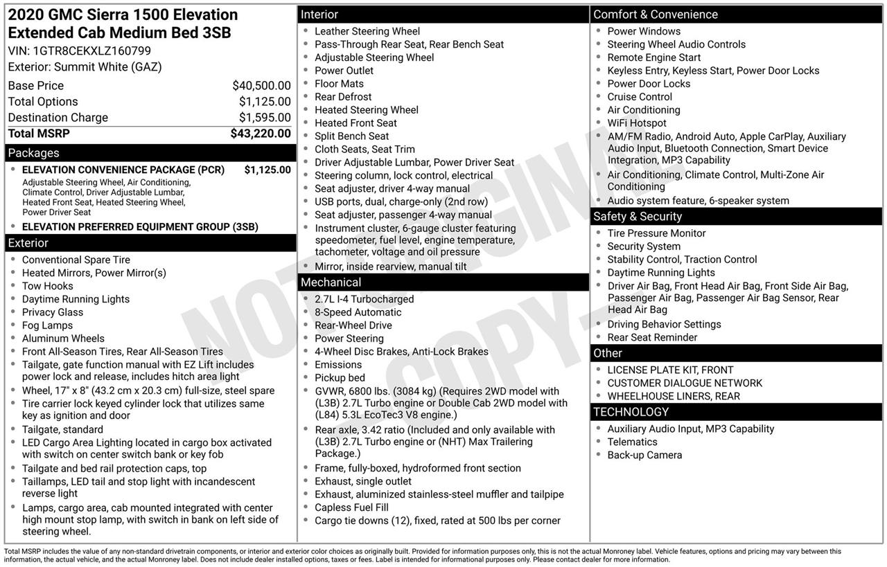 GMC Sierra 1500 Elevation Double Cab 2WD 2020