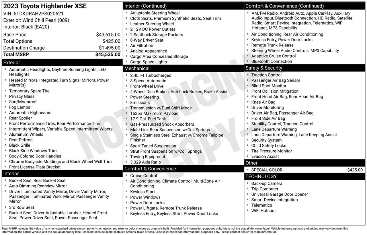 Toyota Highlander Others 2023