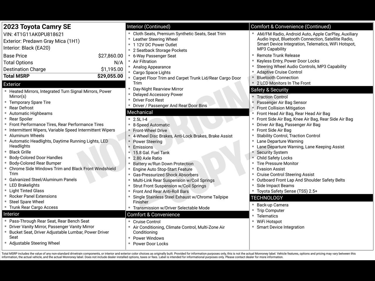Toyota Camry SE 2023