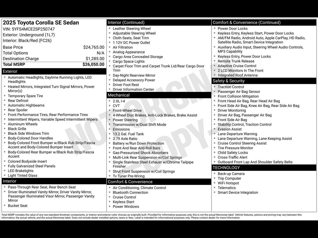 Toyota Corolla SE 2025