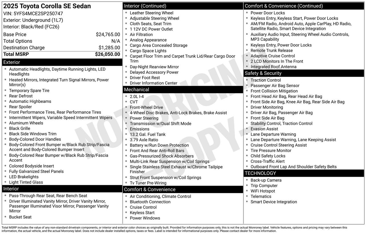 Toyota Corolla SE 2025