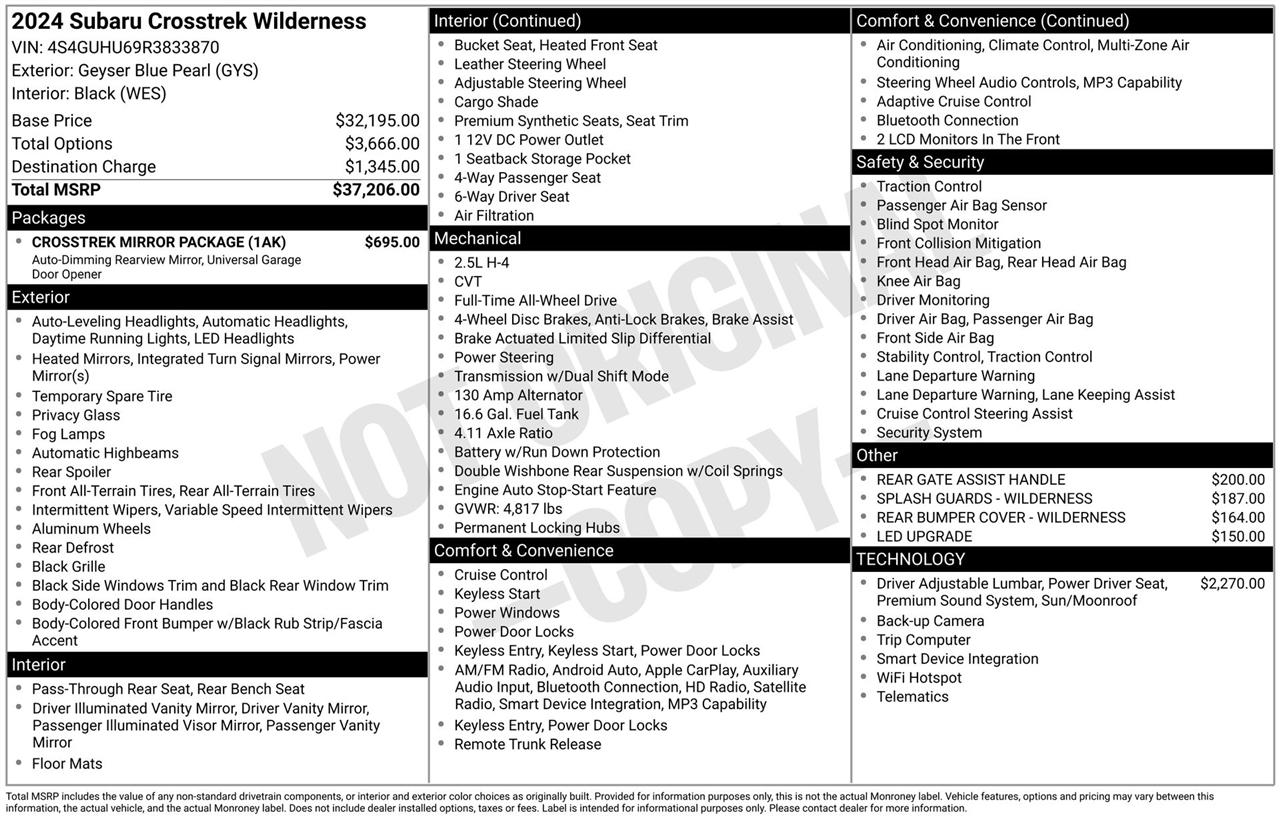 Subaru Crosstrek Wilderness 2024
