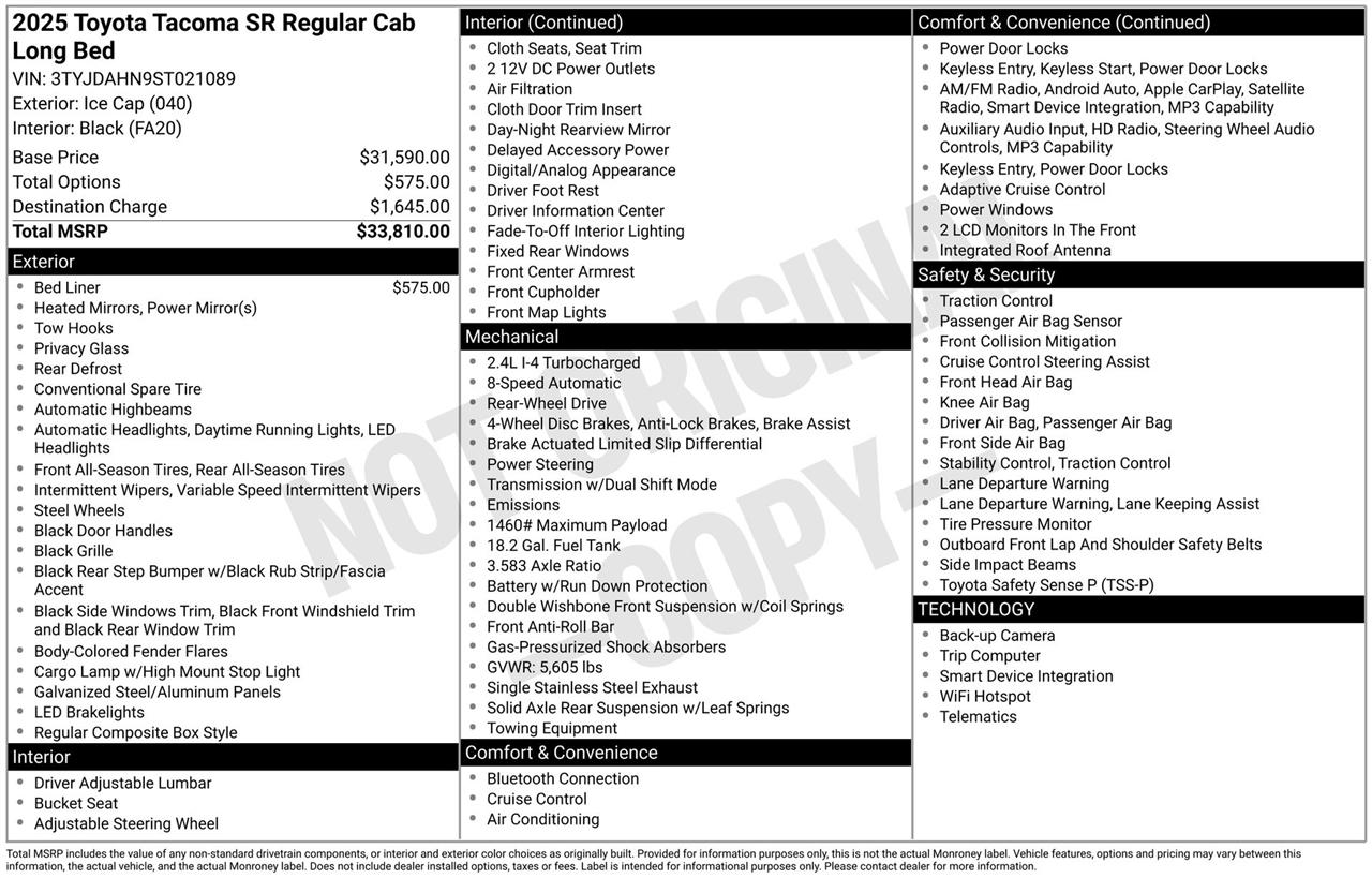 Toyota Tacoma SR5 Xtracab 2WD 2025