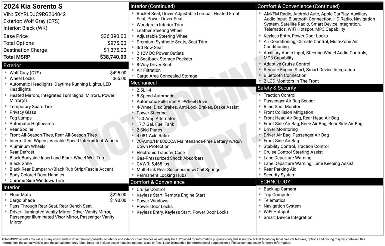 Kia Sorento S AWD 2024