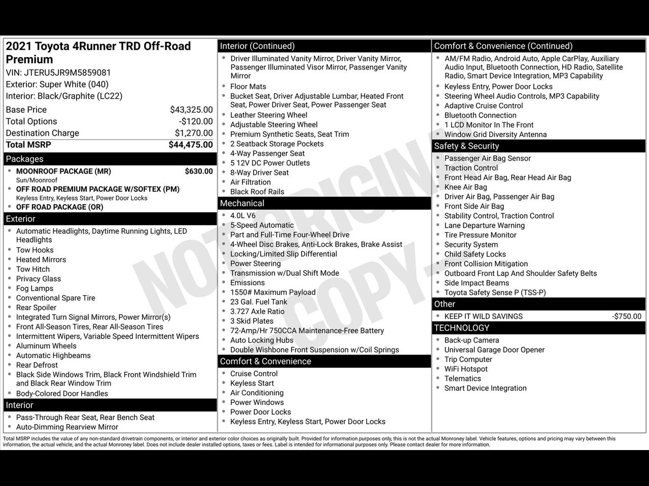 Toyota 4Runner TRD Off-road Premium 4WD 2021