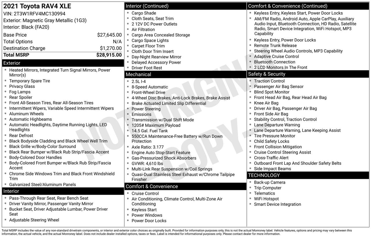 Toyota RAV4 XLE 2021