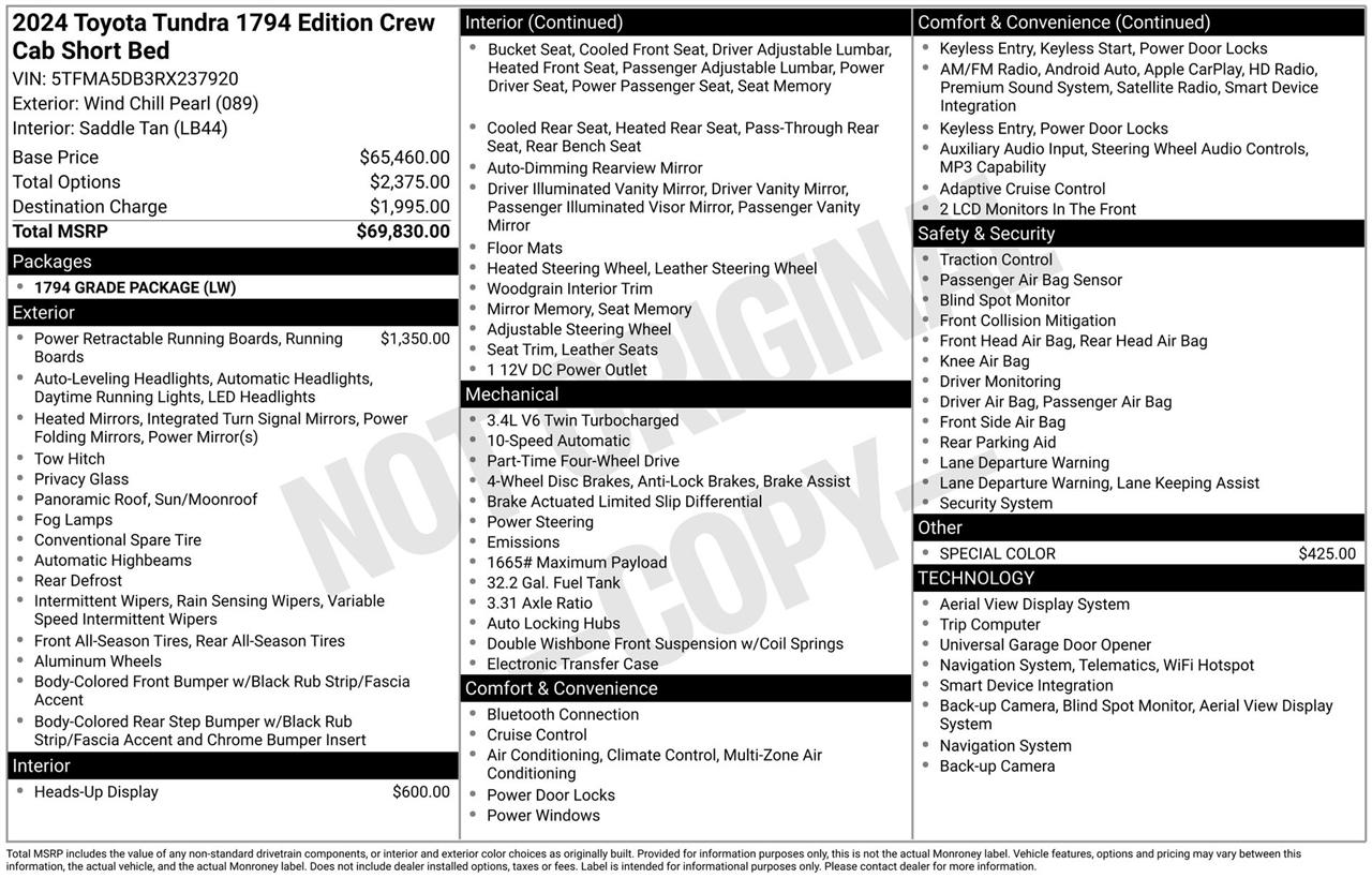 Toyota Tundra 1794 CrewMax 4WD 2024