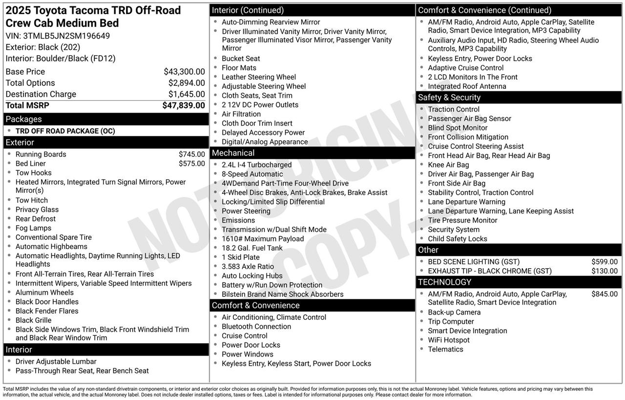 Toyota Tacoma TRD Sport Double Cab 4WD 2025