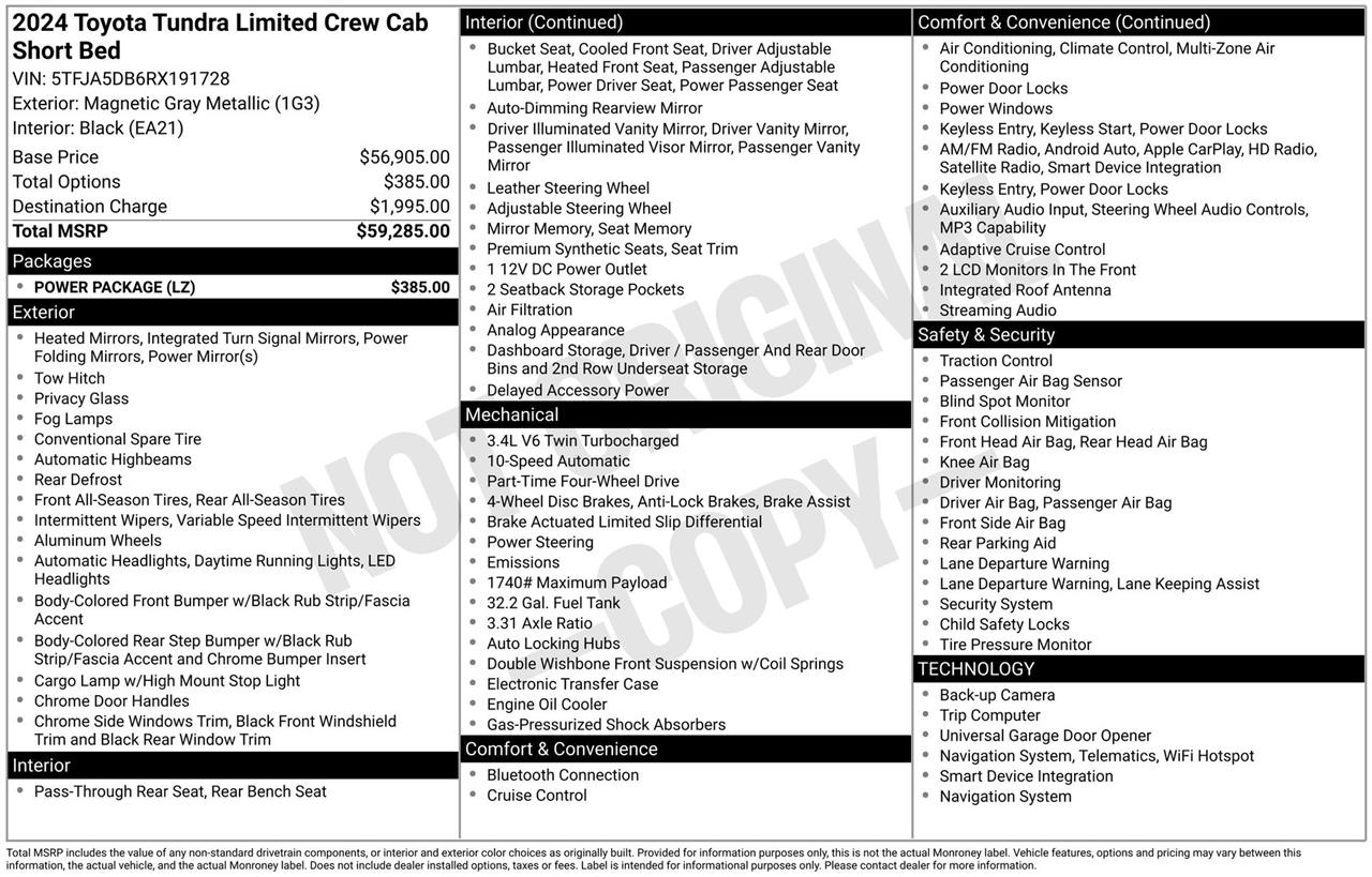 Toyota Tundra Limited CrewMax 4WD 2024