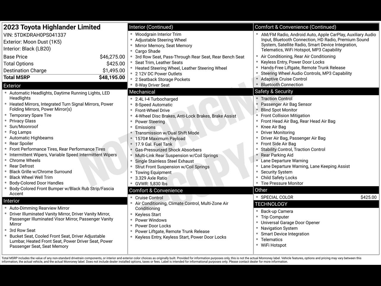 Toyota Highlander Others 2023