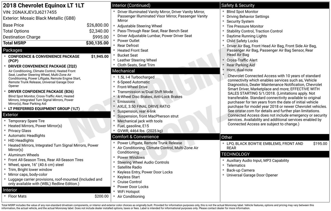 Chevrolet Equinox LT 2WD 2018