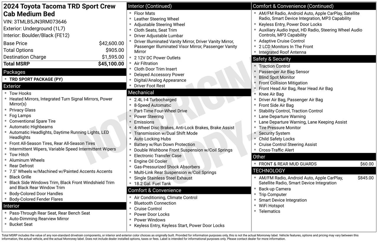 Toyota Tacoma TRD Sport Double Cab 4WD 2024