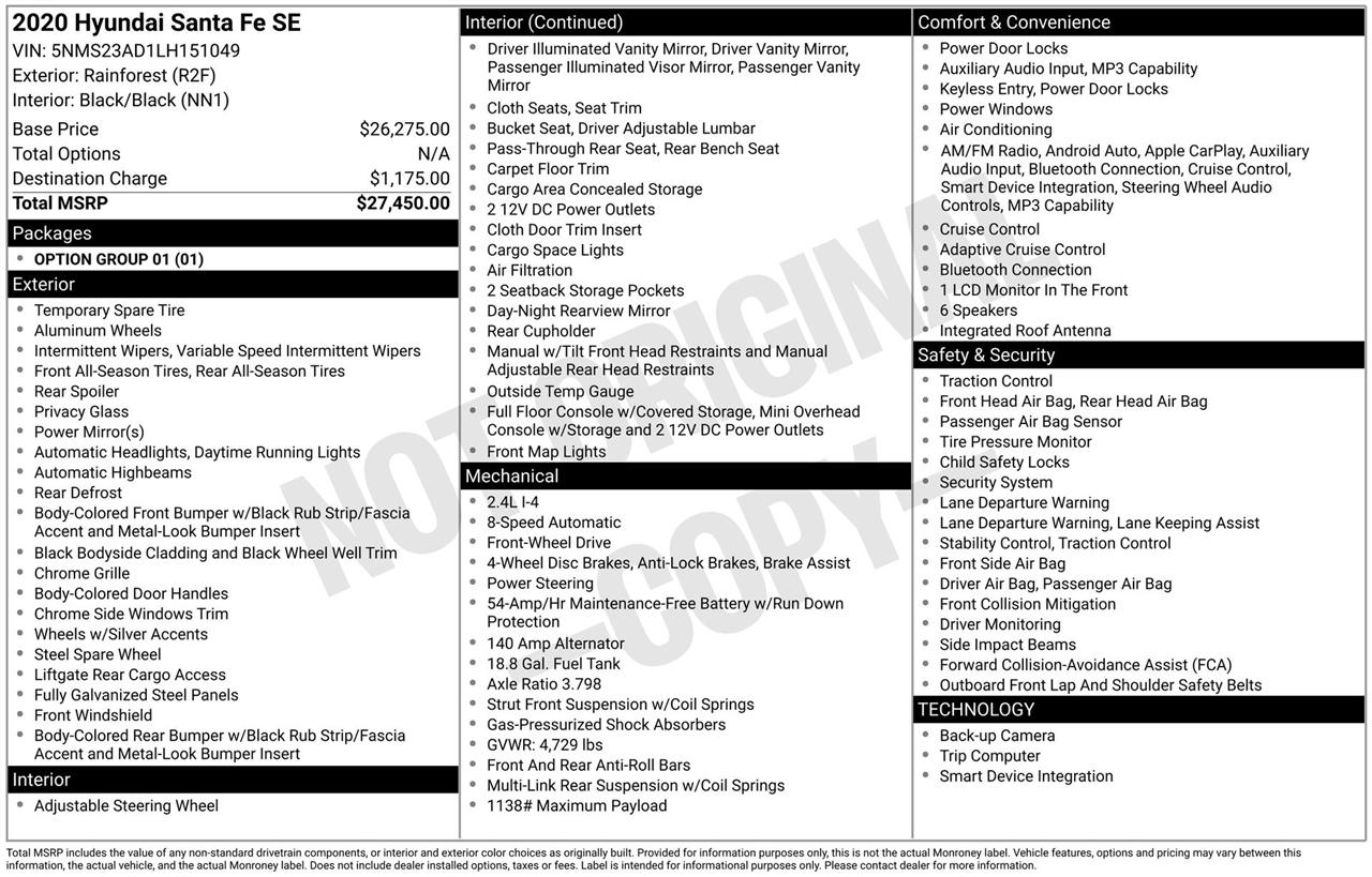 Hyundai Santa Fe SE 2.4 2020