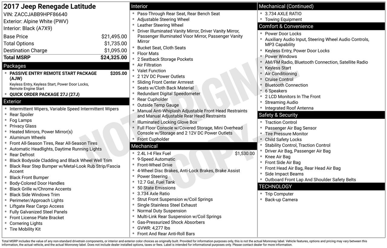 Jeep Renegade Latitude FWD 2017