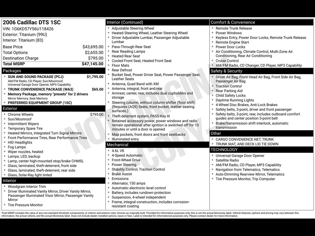 Cadillac DTS Sedan 2006