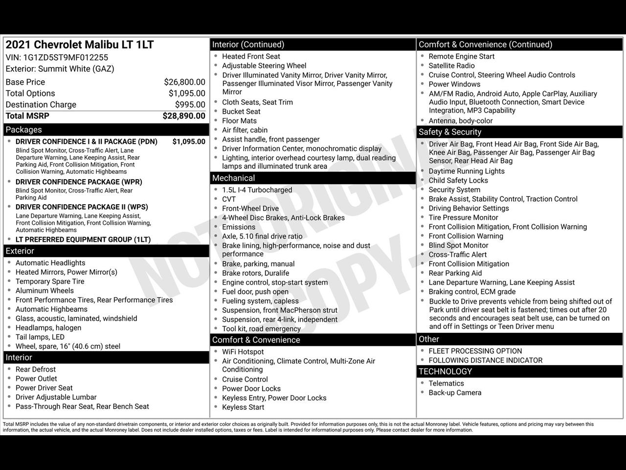 Chevrolet Malibu LT 2021