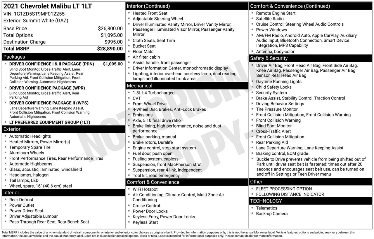 Chevrolet Malibu LT 2021