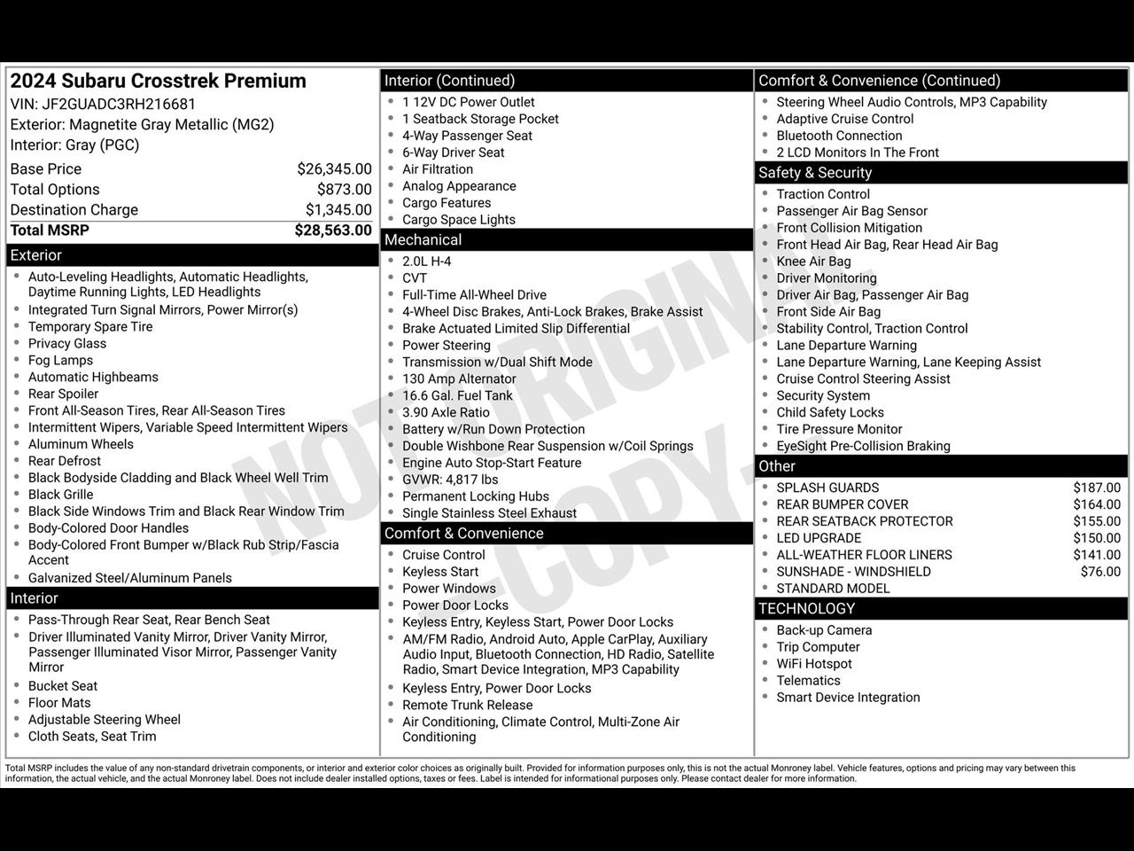 Subaru Crosstrek 2.0i Premium CVT 2024