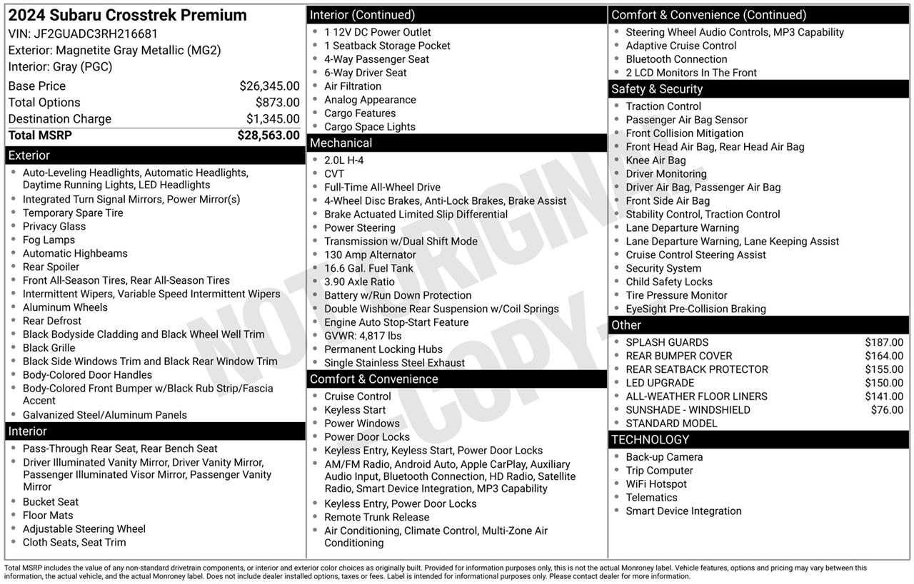 Subaru Crosstrek 2.0i Premium CVT 2024