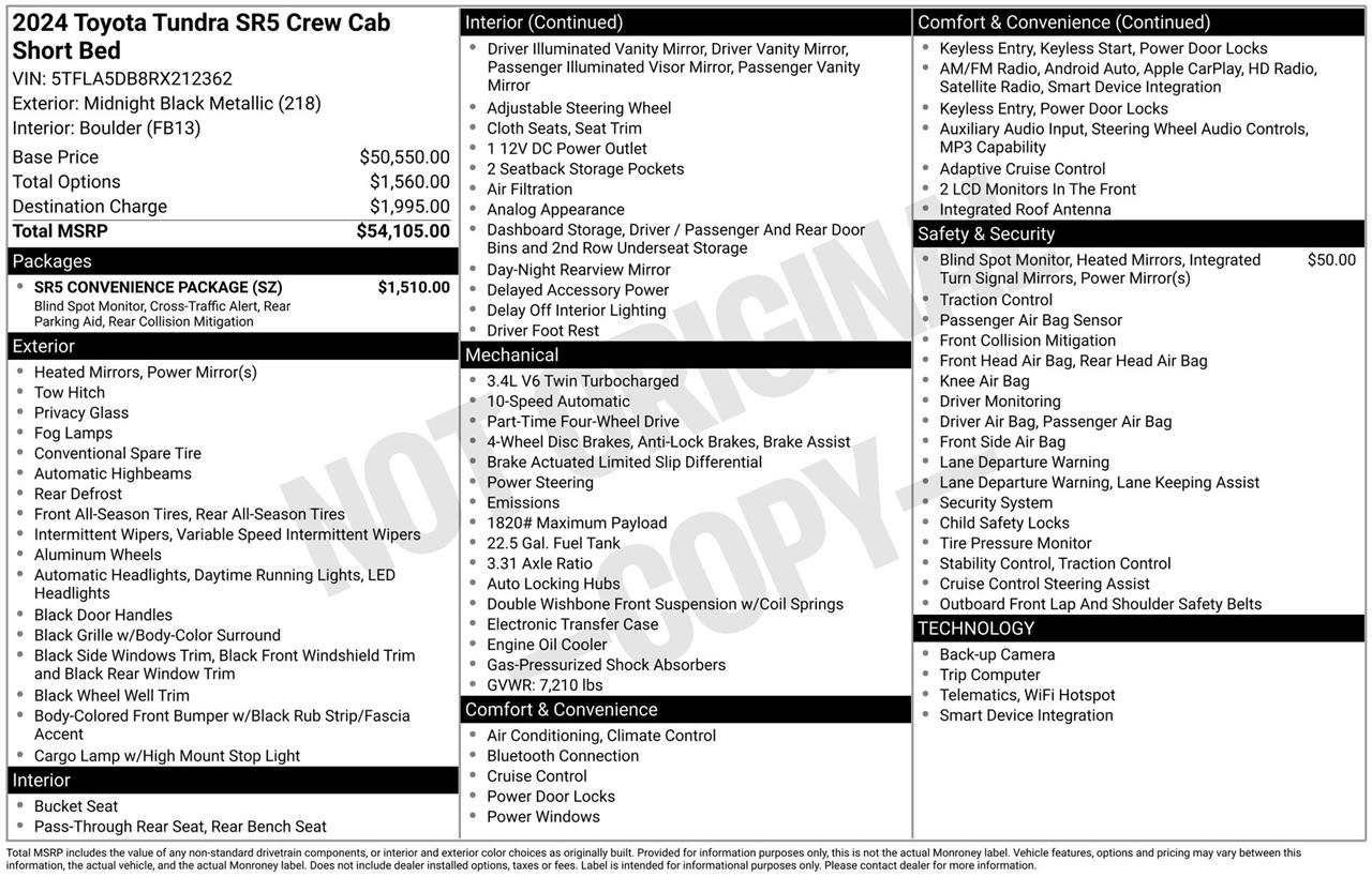 Toyota Tundra SR5 CrewMax 4WD 2024