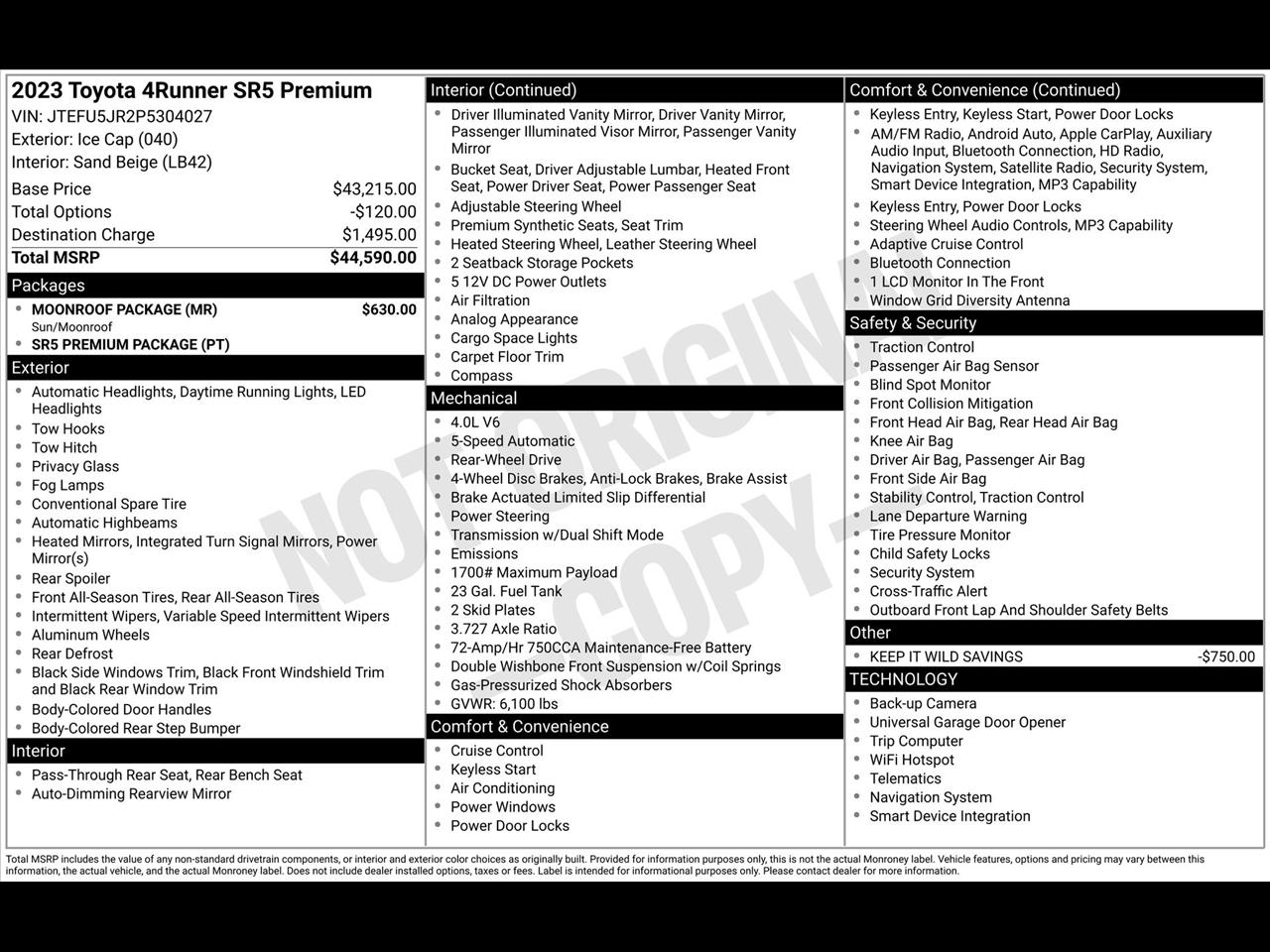 Toyota 4Runner SR5 Premium 2023