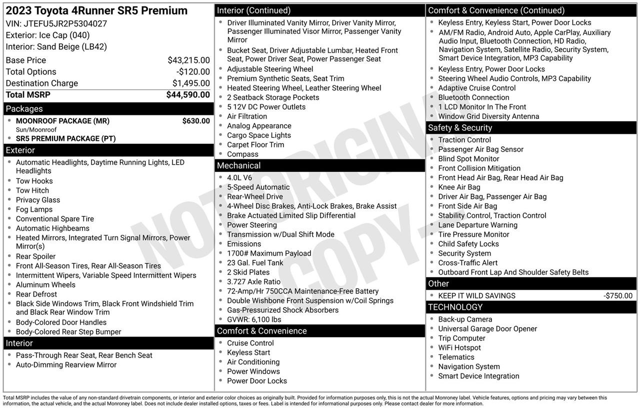 Toyota 4Runner SR5 Premium 2023