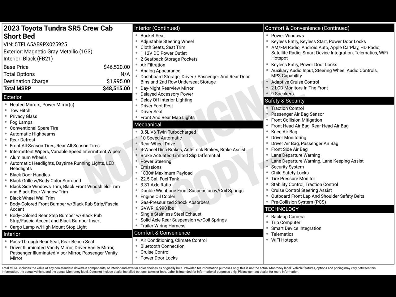 Toyota Tundra SR5 CrewMax 2WD 2023