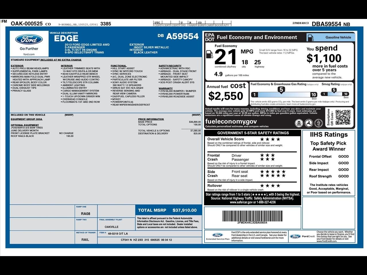 Ford Edge Limited AWD 2013