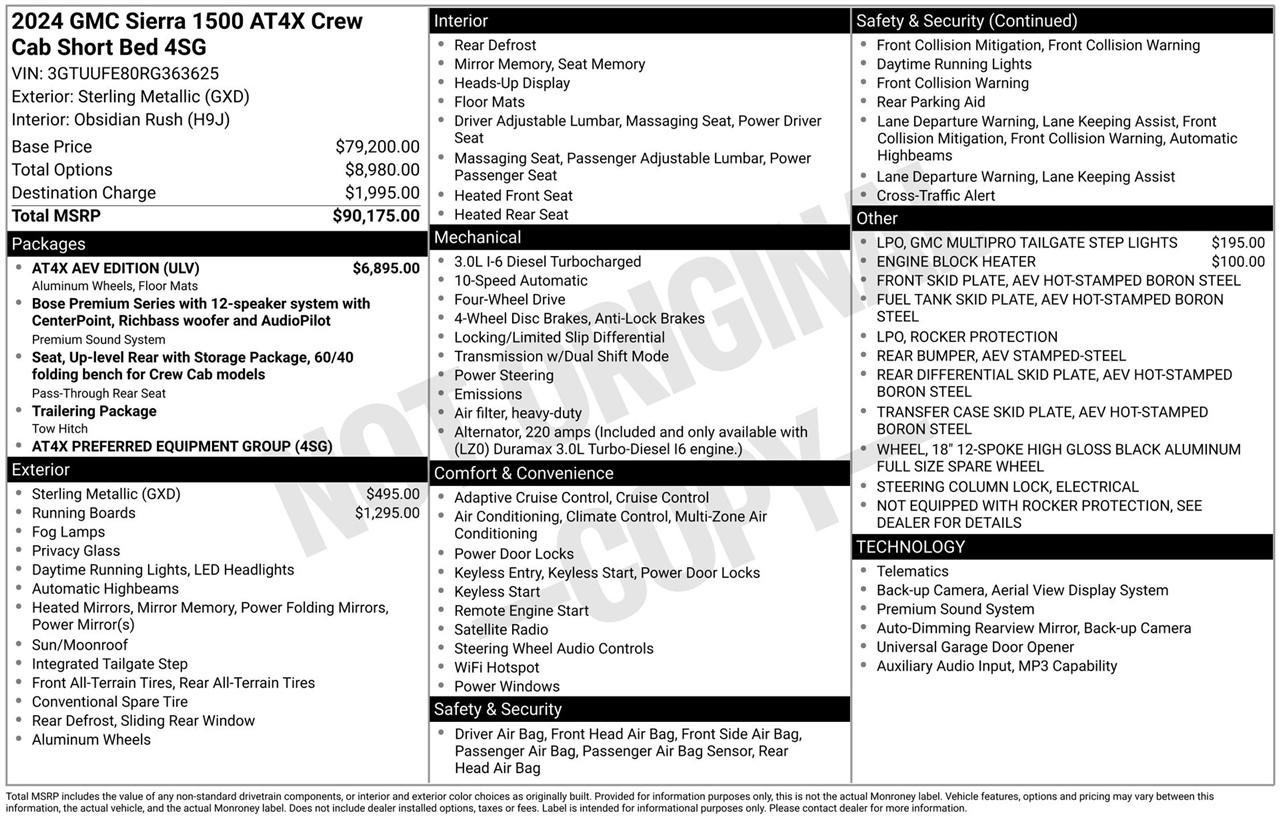 GMC Sierra 1500 AT4X Crew Cab 4WD 2024