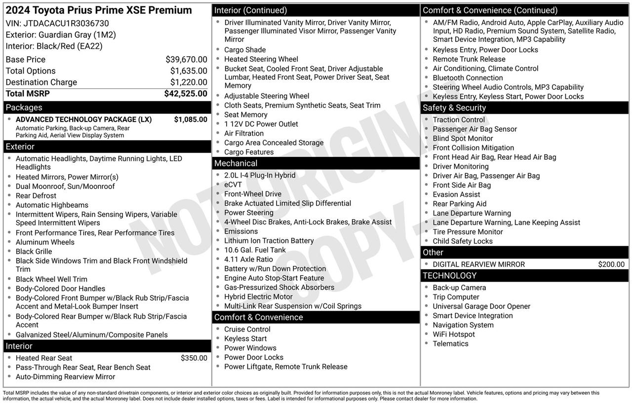 Toyota Prius LE 2024