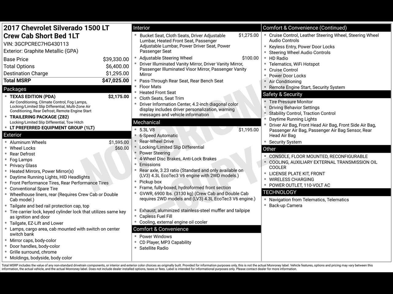 Chevrolet Silverado 1500 LT Crew Cab 2WD 2017