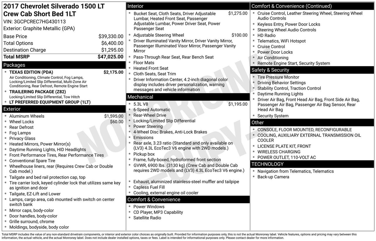 Chevrolet Silverado 1500 LT Crew Cab 2WD 2017