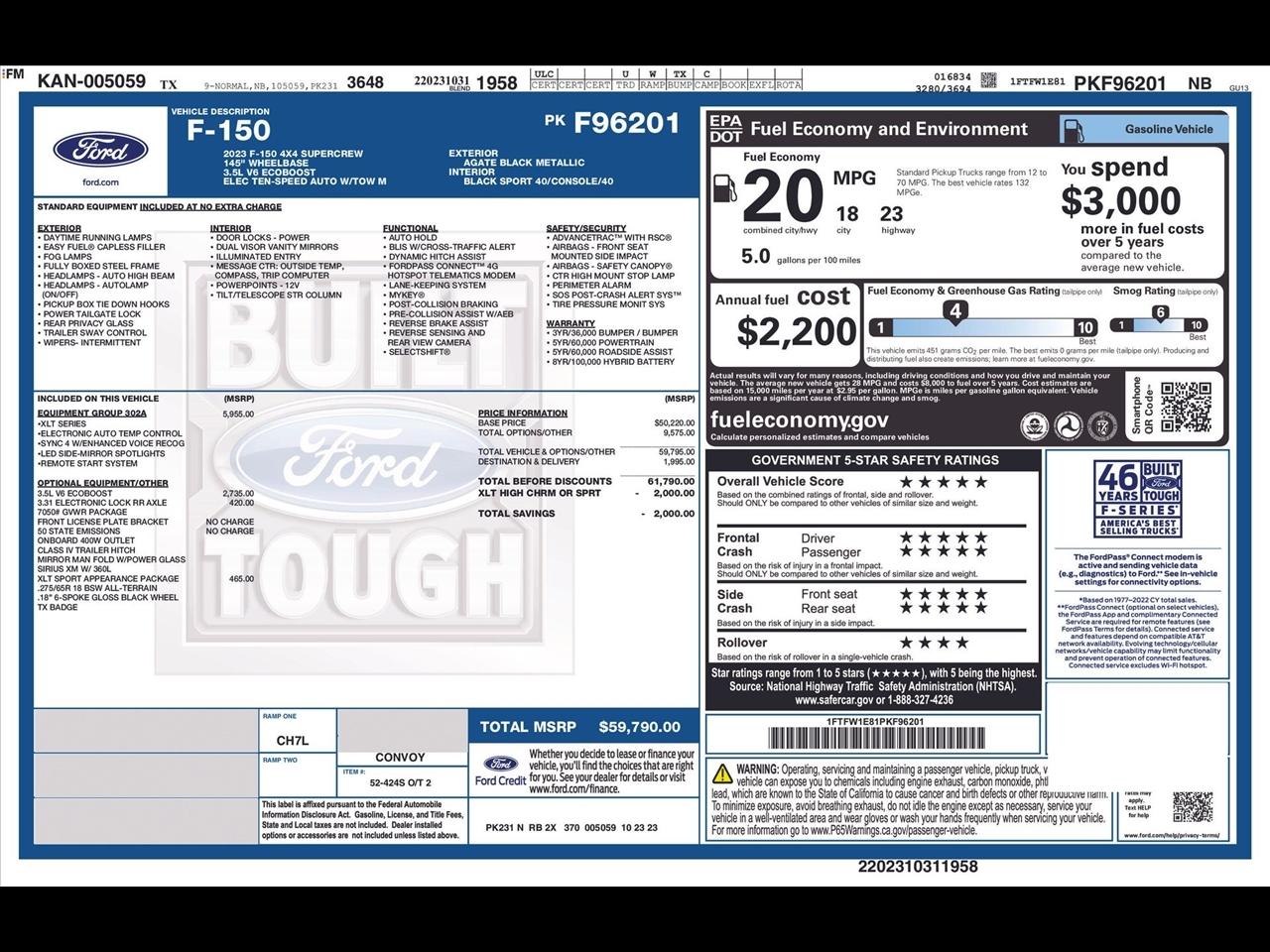 Ford F-150 XLT SuperCrew 5.5-ft. Bed 4WD 2023