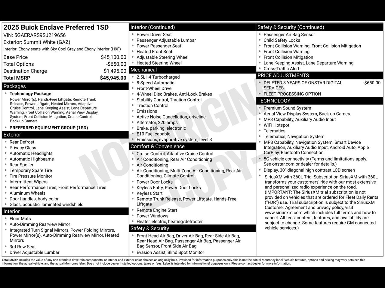 Buick Enclave Preferred FWD 2025