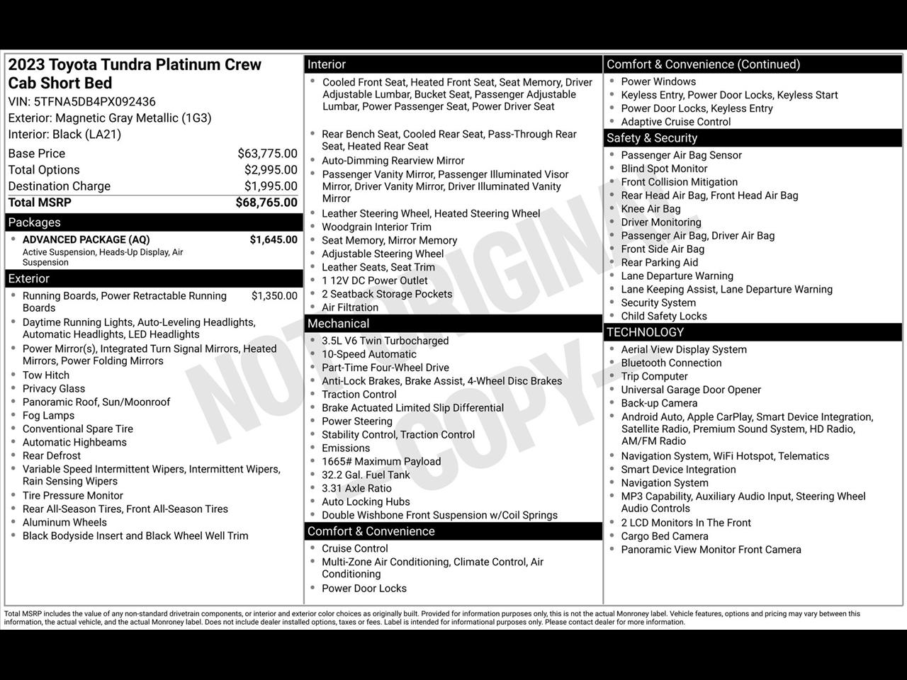 Toyota Tundra Platinum CrewMax 4WD 2023